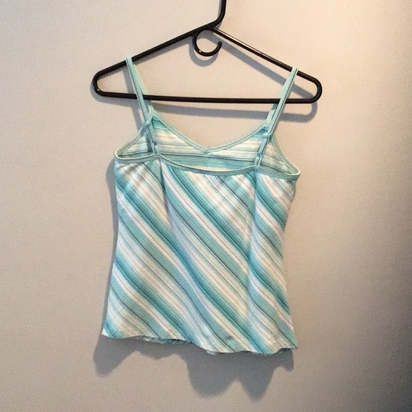 Sonoma Aqua White Striped Tank Top Medium - Picture 2 of 2